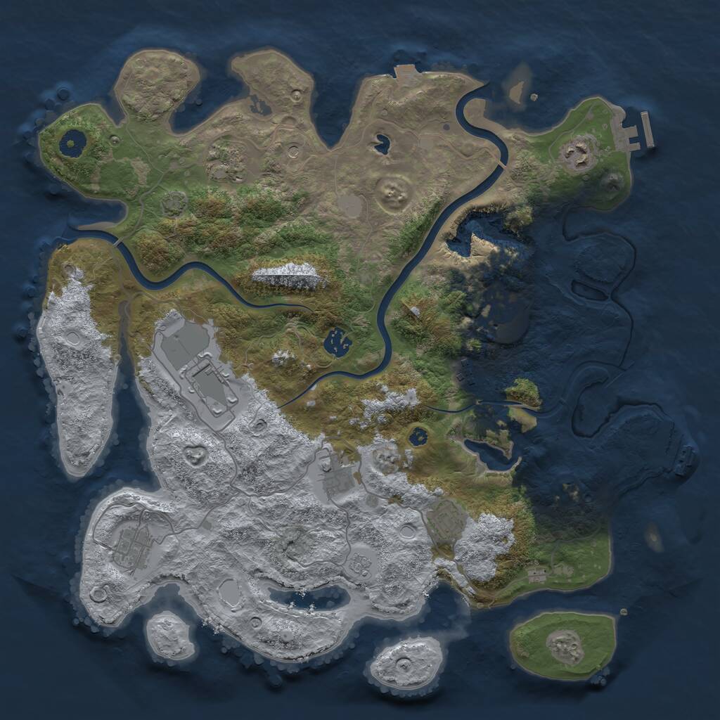 Rust Map: Procedural Map, Size: 4000, Seed: 604434551, 15 Monuments
