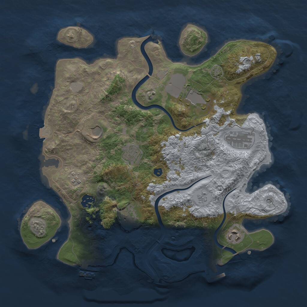 Rust Map: Procedural Map, Size: 3500, Seed: 698193444, 14 Monuments