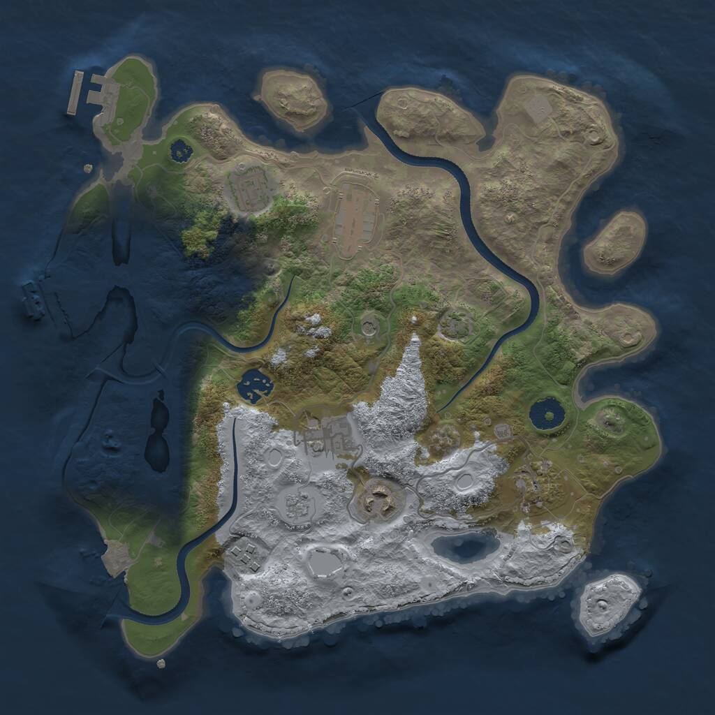 Rust Map: Procedural Map, Size: 3250, Seed: 1525542298, 13 Monuments