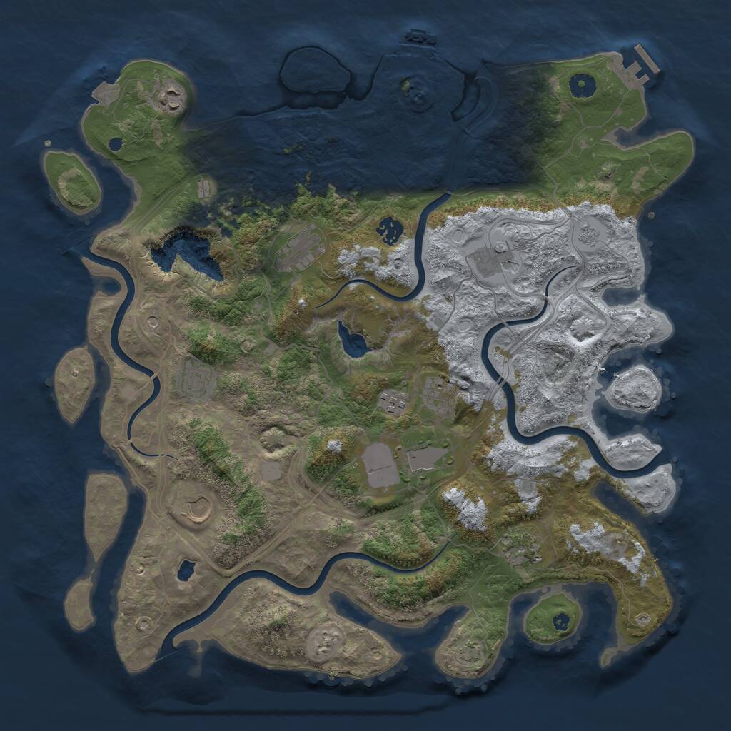 Rust Map: Procedural Map, Size: 4250, Seed: 457888421, 16 Monuments