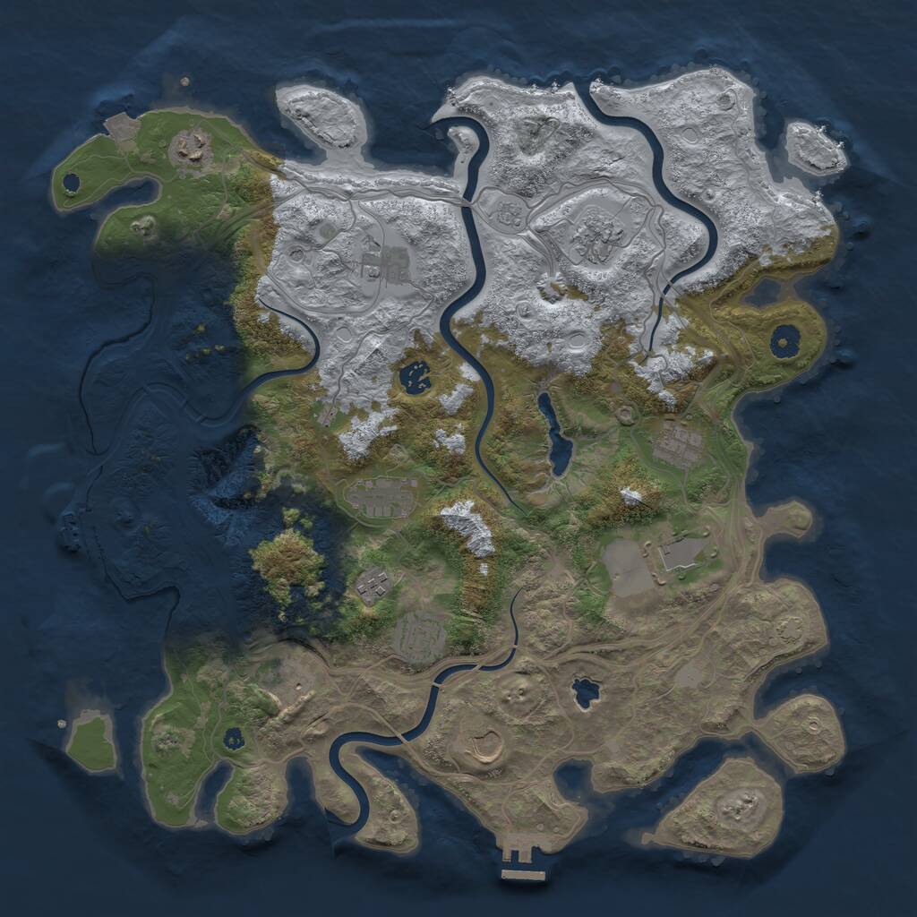Rust Map: Procedural Map, Size: 4250, Seed: 294445767, 17 Monuments
