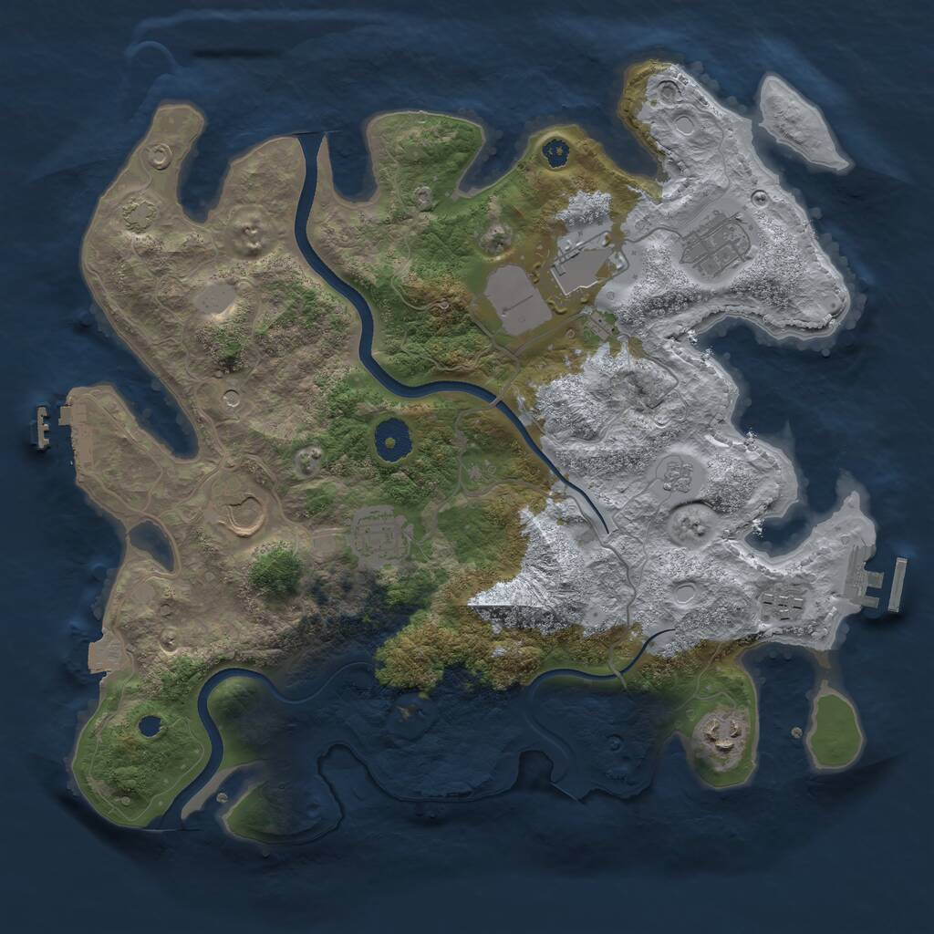 Rust Map: Procedural Map, Size: 3500, Seed: 1603279419, 12 Monuments