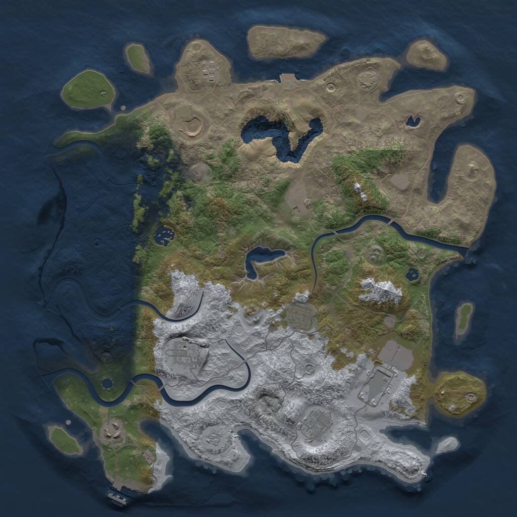 Rust Map: Procedural Map, Size: 4000, Seed: 1857398829, 14 Monuments
