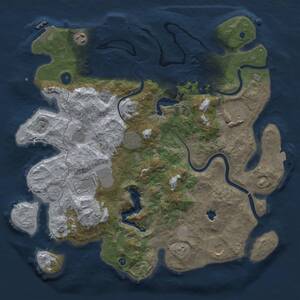Thumbnail Rust Map: Procedural Map, Size: 4000, Seed: 609695339, 13 Monuments