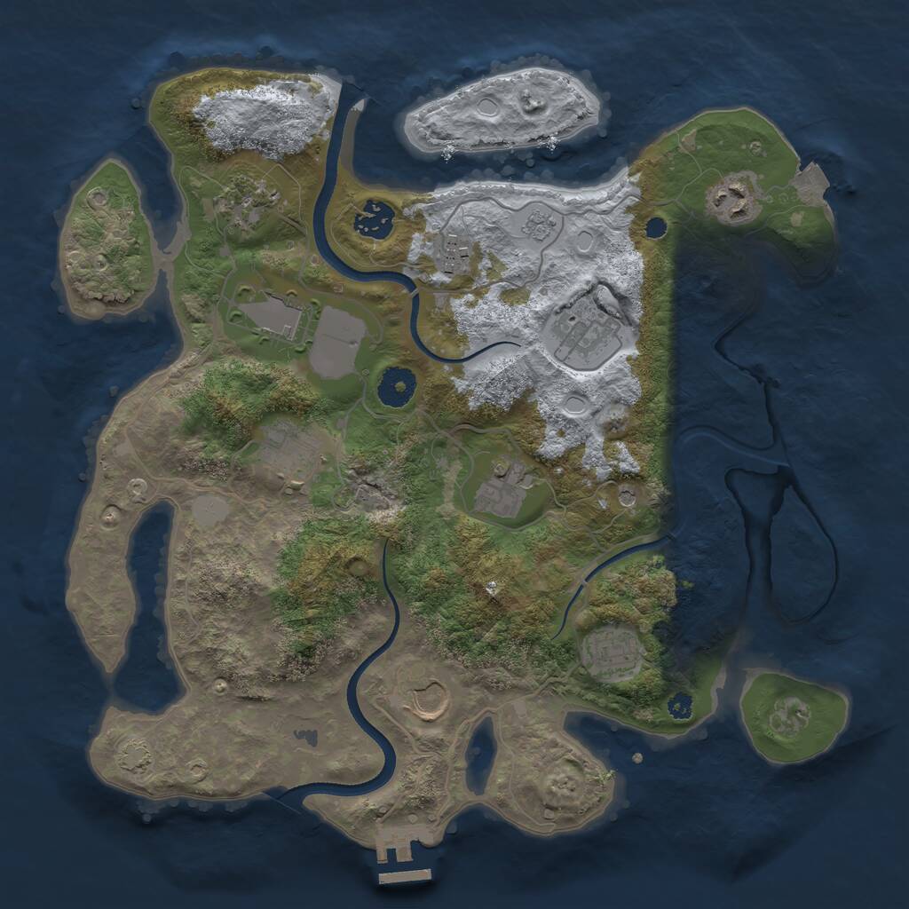 Rust Map: Procedural Map, Size: 3500, Seed: 103335710, 15 Monuments
