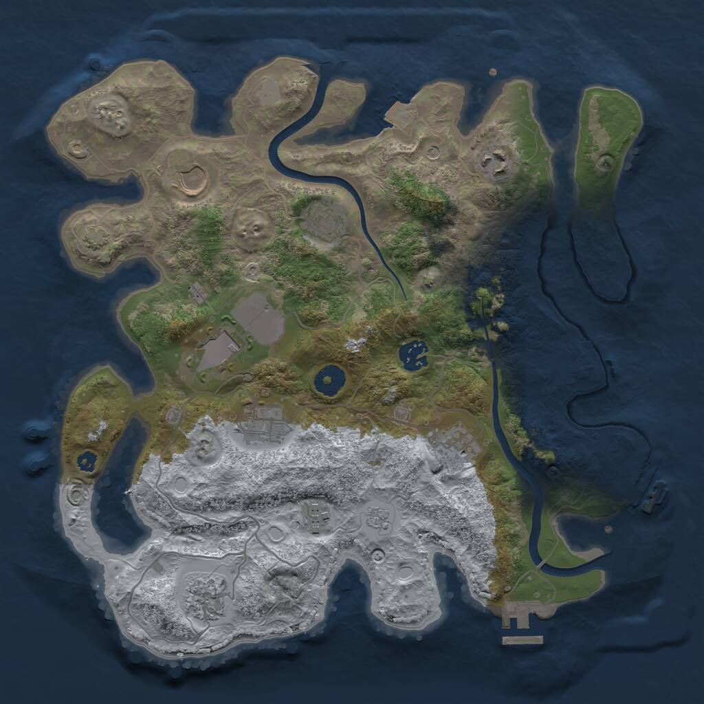 Rust Map: Procedural Map, Size: 3500, Seed: 478532079, 15 Monuments