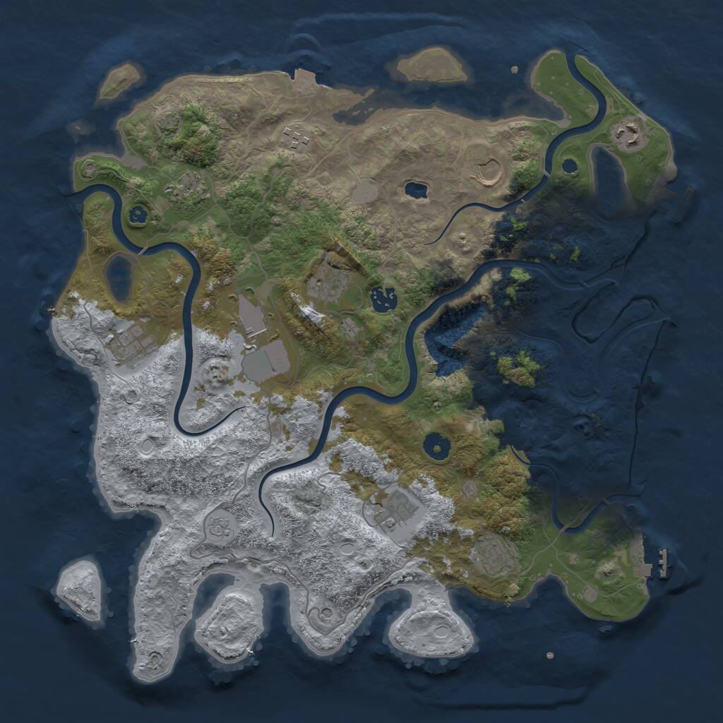 Rust Map: Procedural Map, Size: 4000, Seed: 567573758, 16 Monuments