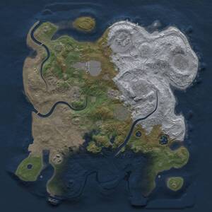 Thumbnail Rust Map: Procedural Map, Size: 3500, Seed: 43312885, 15 Monuments