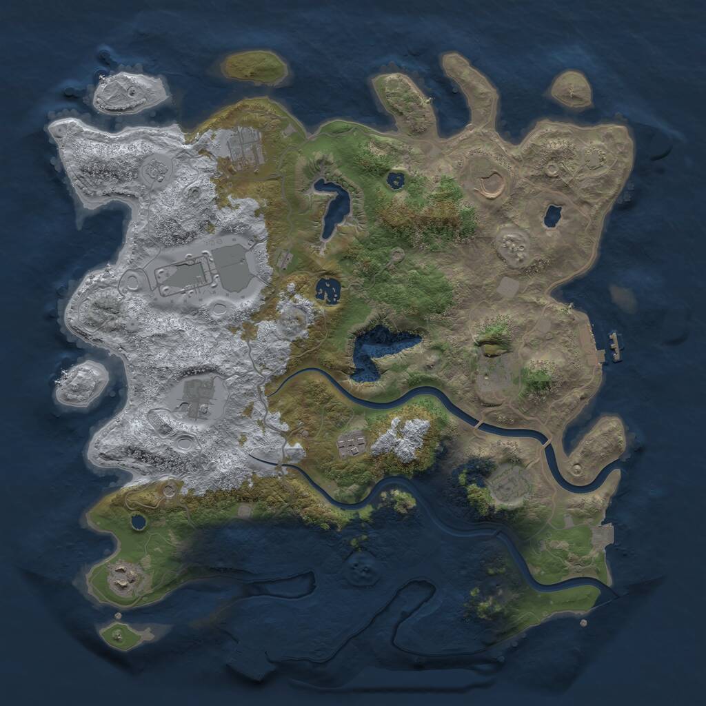 Rust Map: Procedural Map, Size: 4000, Seed: 12954634, 15 Monuments