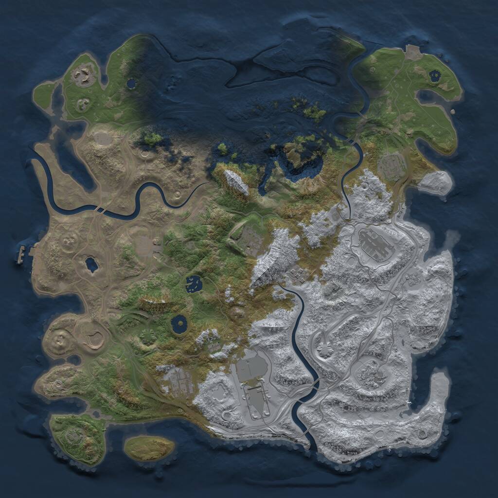Rust Map: Procedural Map, Size: 4250, Seed: 1308511068, 17 Monuments