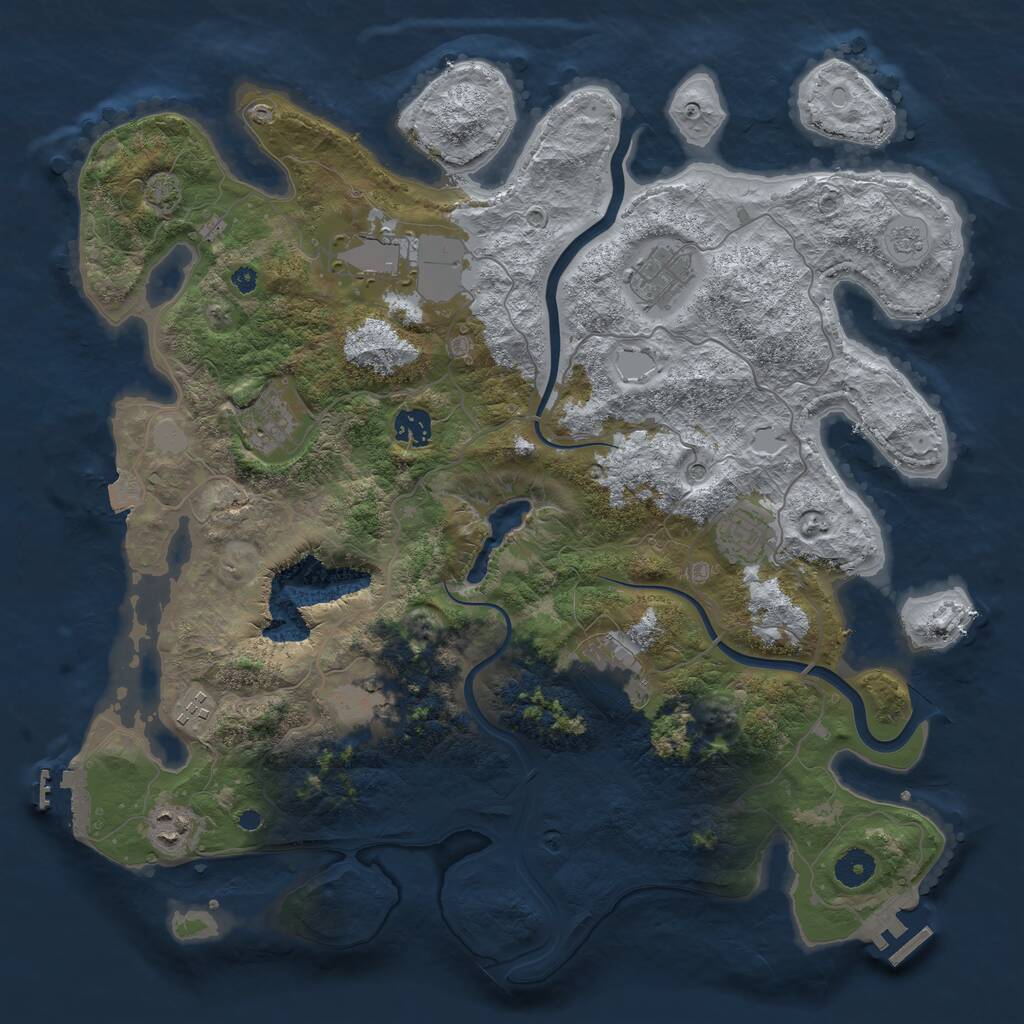 Rust Map: Procedural Map, Size: 4000, Seed: 41256441, 15 Monuments