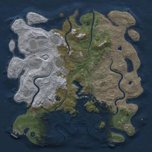 Thumbnail Rust Map: Procedural Map, Size: 4500, Seed: 180011175, 16 Monuments