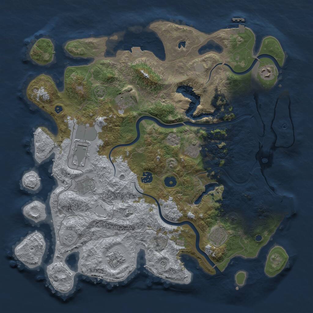 Rust Map: Procedural Map, Size: 4000, Seed: 563674224, 15 Monuments