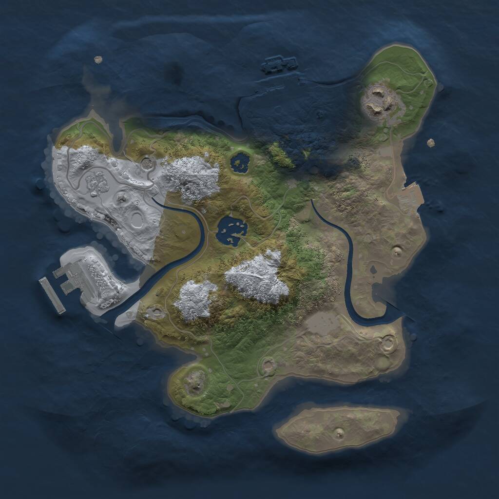 Rust Map: Procedural Map, Size: 2500, Seed: 28387022, 7 Monuments