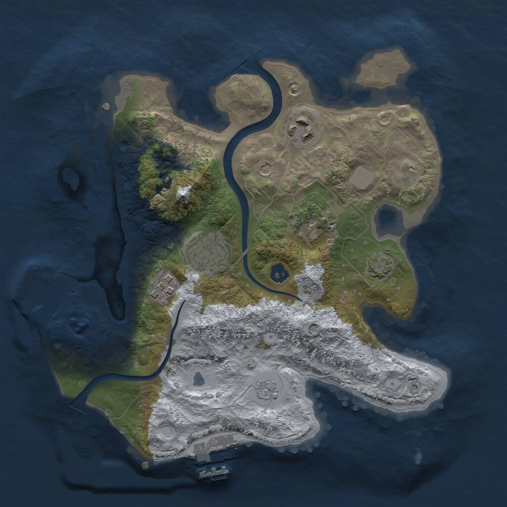 Rust Map: Procedural Map, Size: 2700, Seed: 1778846491, 10 Monuments