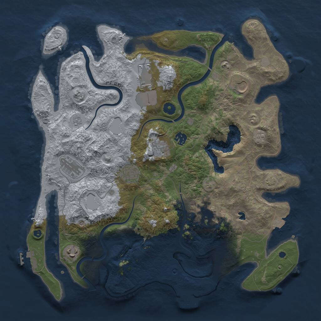 Rust Map: Procedural Map, Size: 4000, Seed: 2387487, 15 Monuments