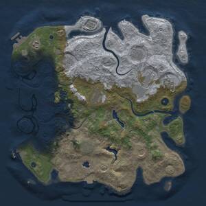 Thumbnail Rust Map: Procedural Map, Size: 4000, Seed: 23298043, 16 Monuments