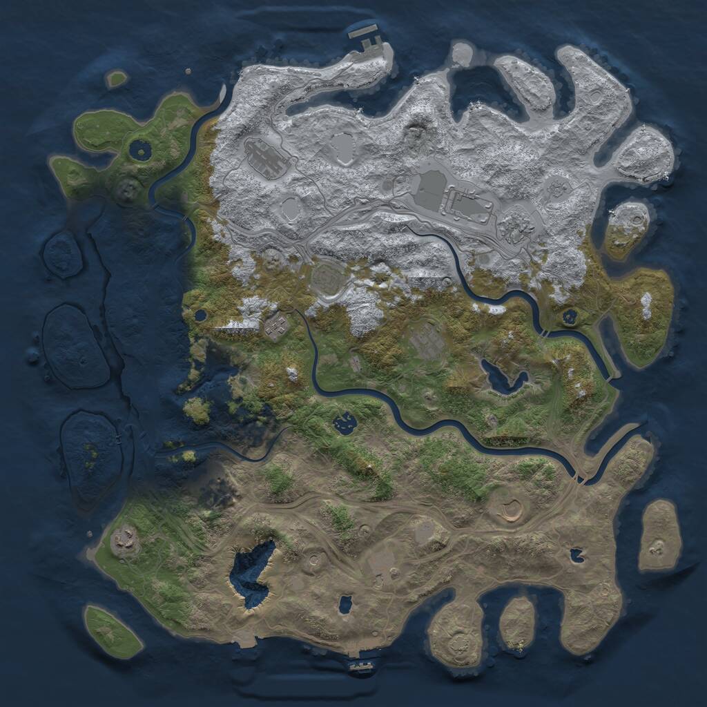 Rust Map: Procedural Map, Size: 4800, Seed: 1573628087, 17 Monuments