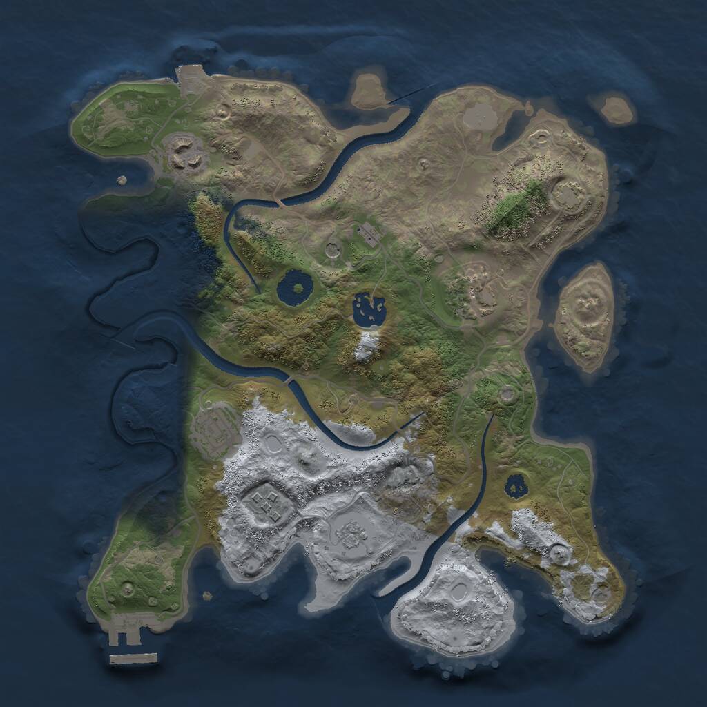 Rust Map: Procedural Map, Size: 3000, Seed: 1850519593, 10 Monuments