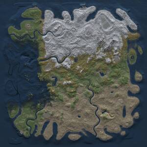 Thumbnail Rust Map: Procedural Map, Size: 6000, Seed: 1107829016, 17 Monuments