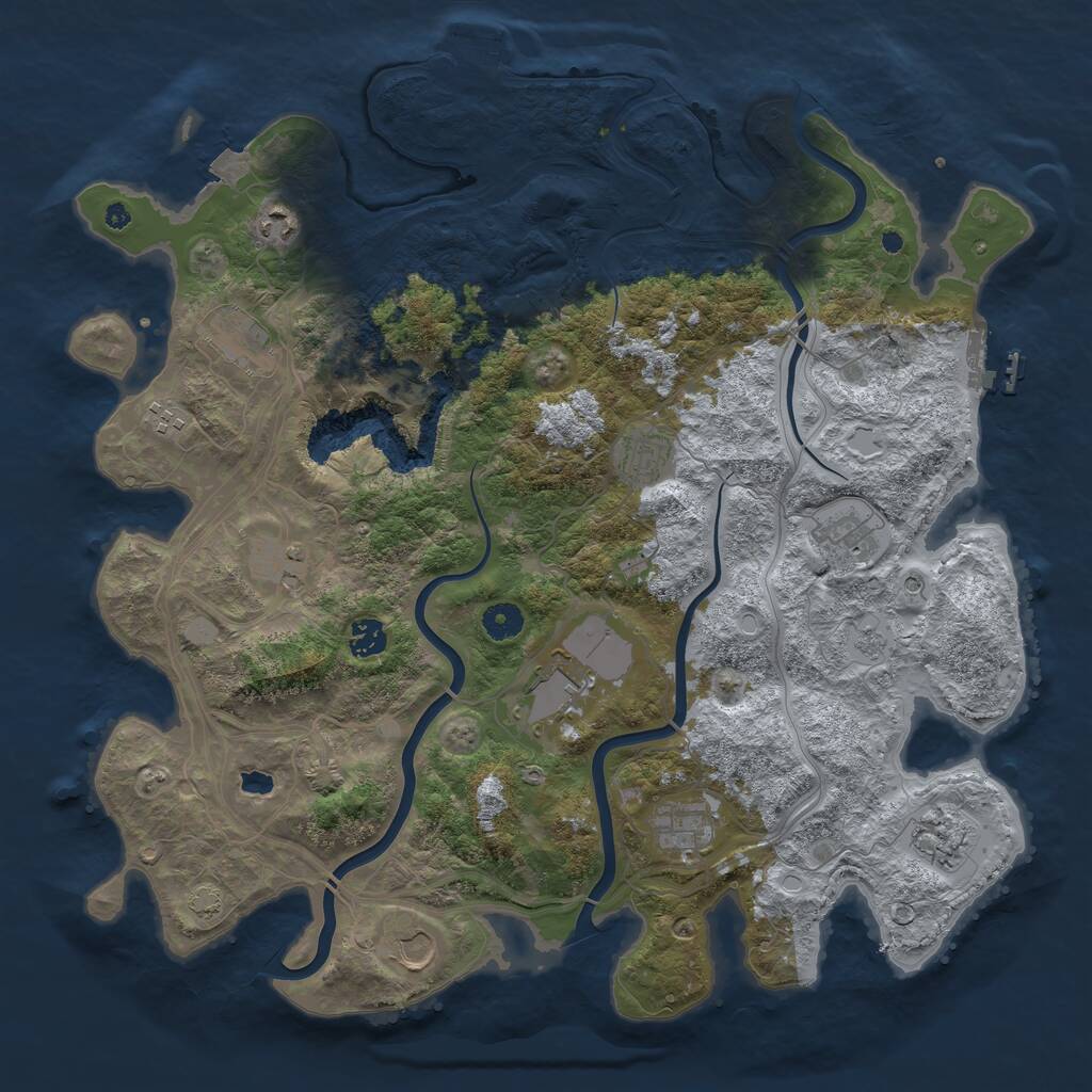 Rust Map: Procedural Map, Size: 4250, Seed: 788158870, 17 Monuments