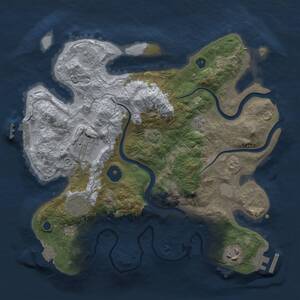 Thumbnail Rust Map: Procedural Map, Size: 3000, Seed: 1596967747, 10 Monuments