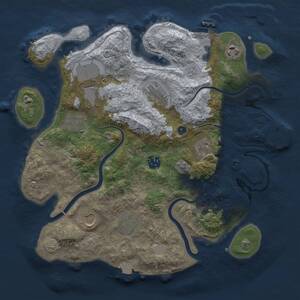 Thumbnail Rust Map: Procedural Map, Size: 3500, Seed: 1936299038, 15 Monuments