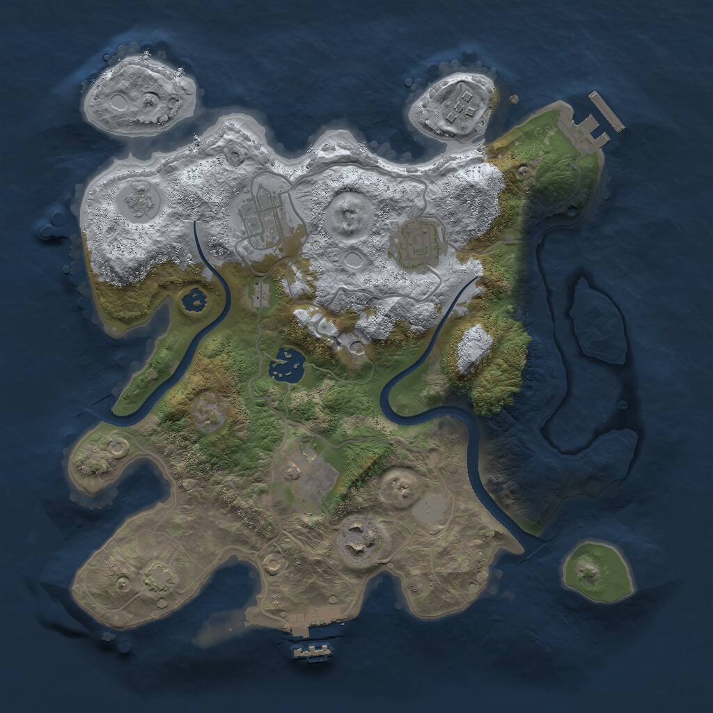 Rust Map: Procedural Map, Size: 3000, Seed: 22460, 12 Monuments