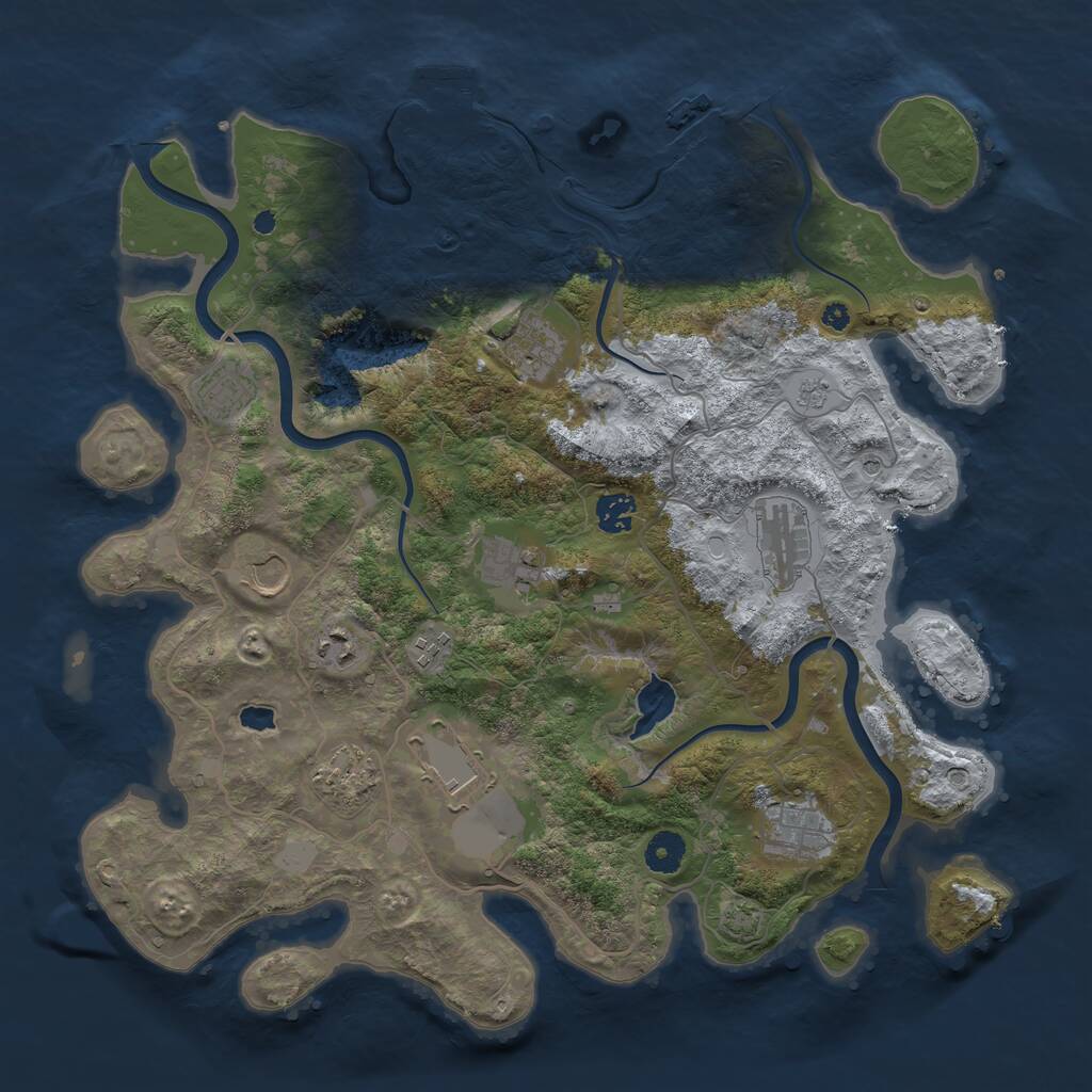 Rust Map: Procedural Map, Size: 4000, Seed: 452624135, 17 Monuments