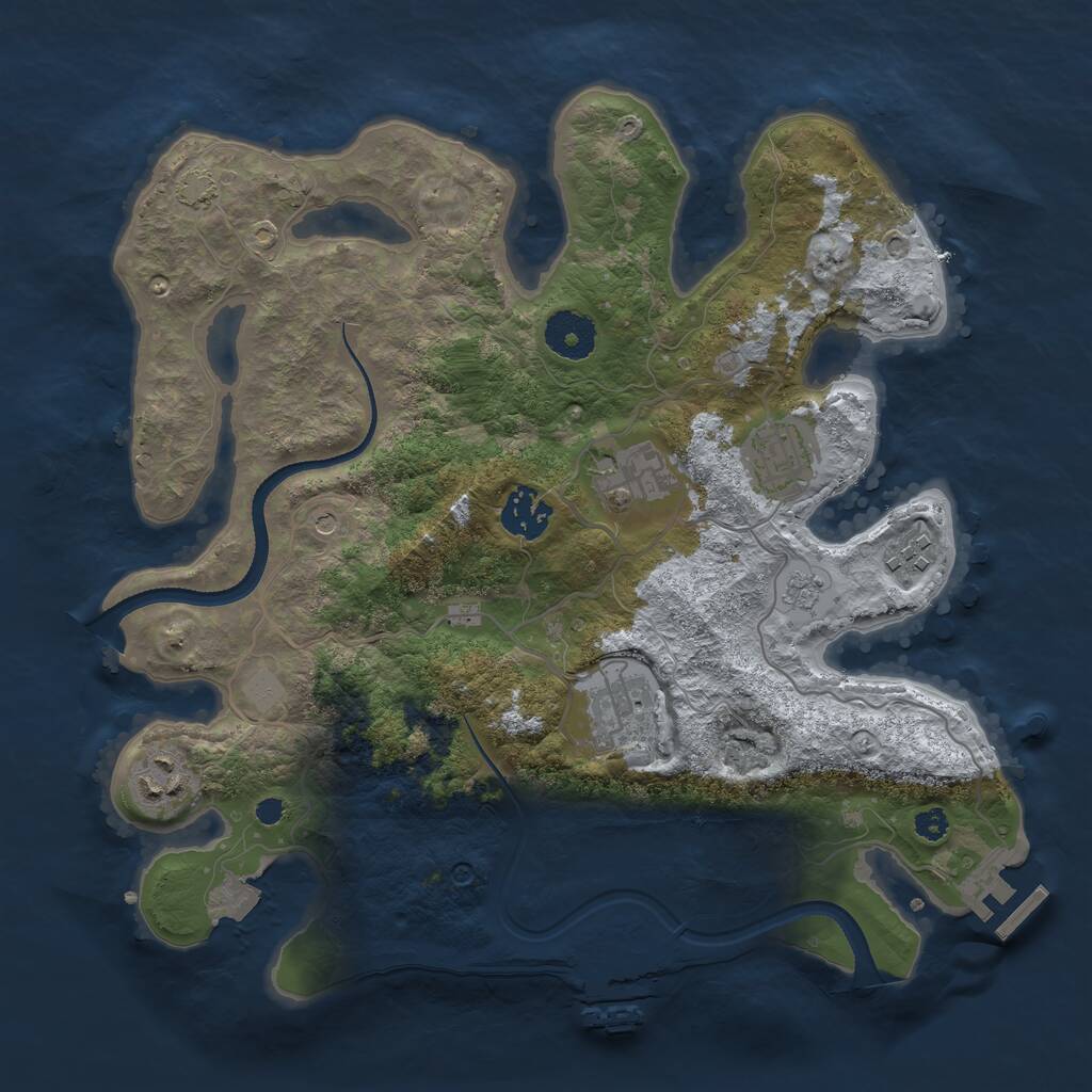 Rust Map: Procedural Map, Size: 3300, Seed: 320399709, 12 Monuments