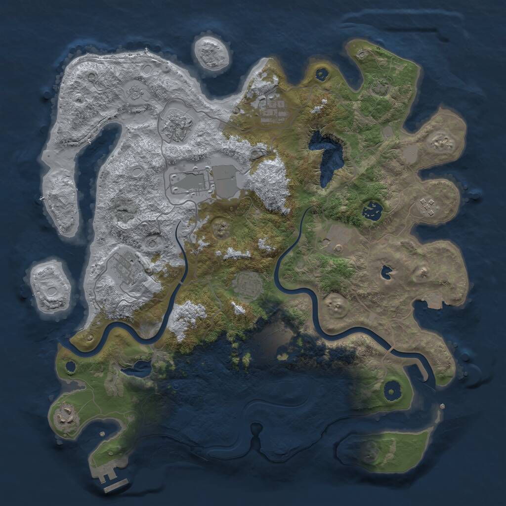 Rust Map: Procedural Map, Size: 4000, Seed: 20250515, 15 Monuments