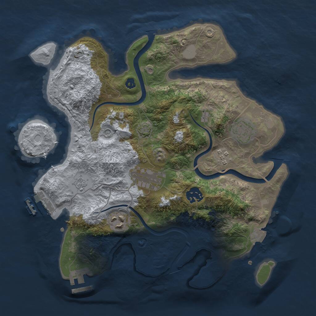 Rust Map: Procedural Map, Size: 3000, Seed: 1057651179, 11 Monuments
