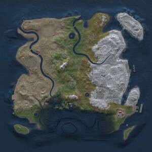 Thumbnail Rust Map: Procedural Map, Size: 3500, Seed: 2108812172, 13 Monuments
