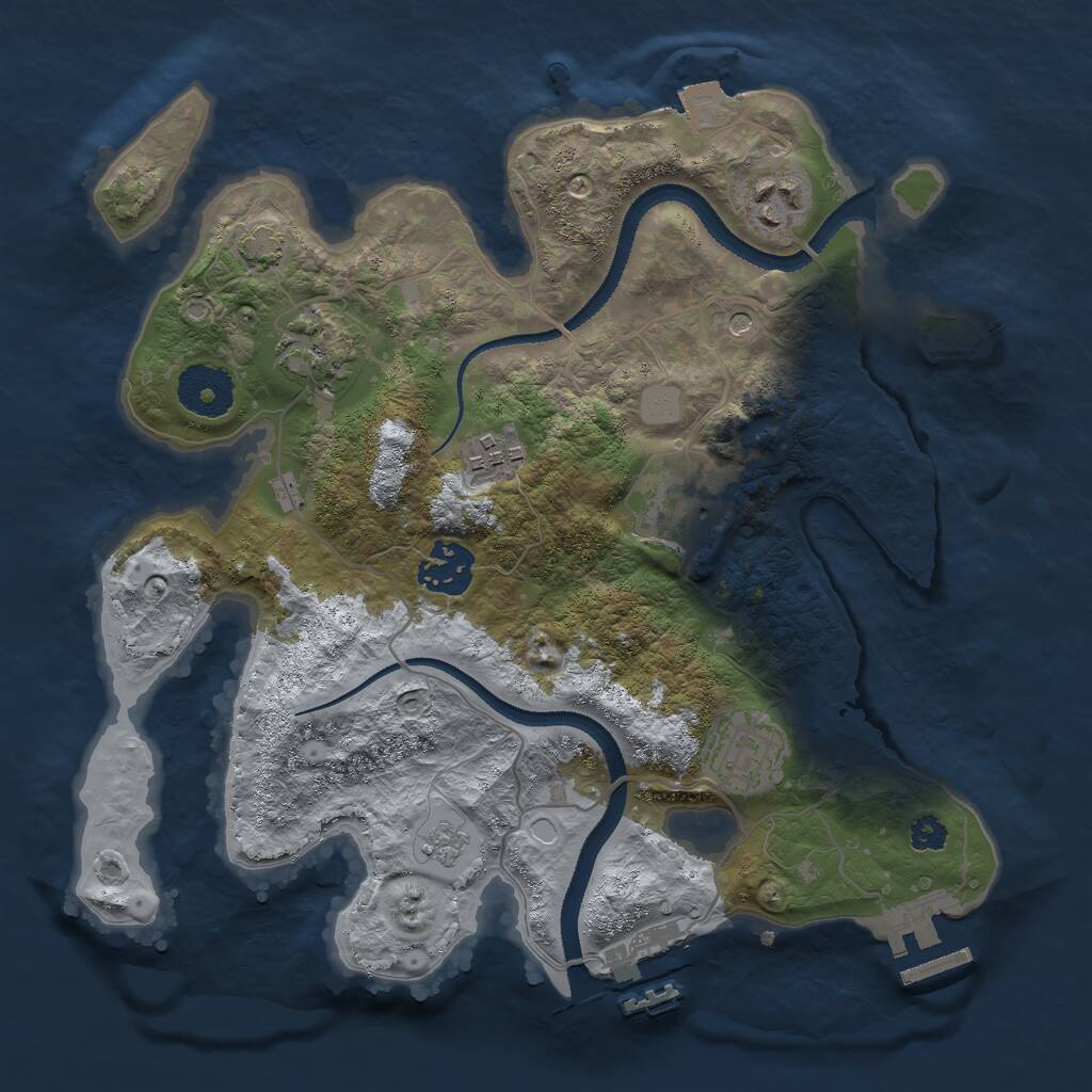 Rust Map: Procedural Map, Size: 3000, Seed: 1730713287, 12 Monuments