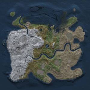 Thumbnail Rust Map: Procedural Map, Size: 3500, Seed: 243041, 14 Monuments