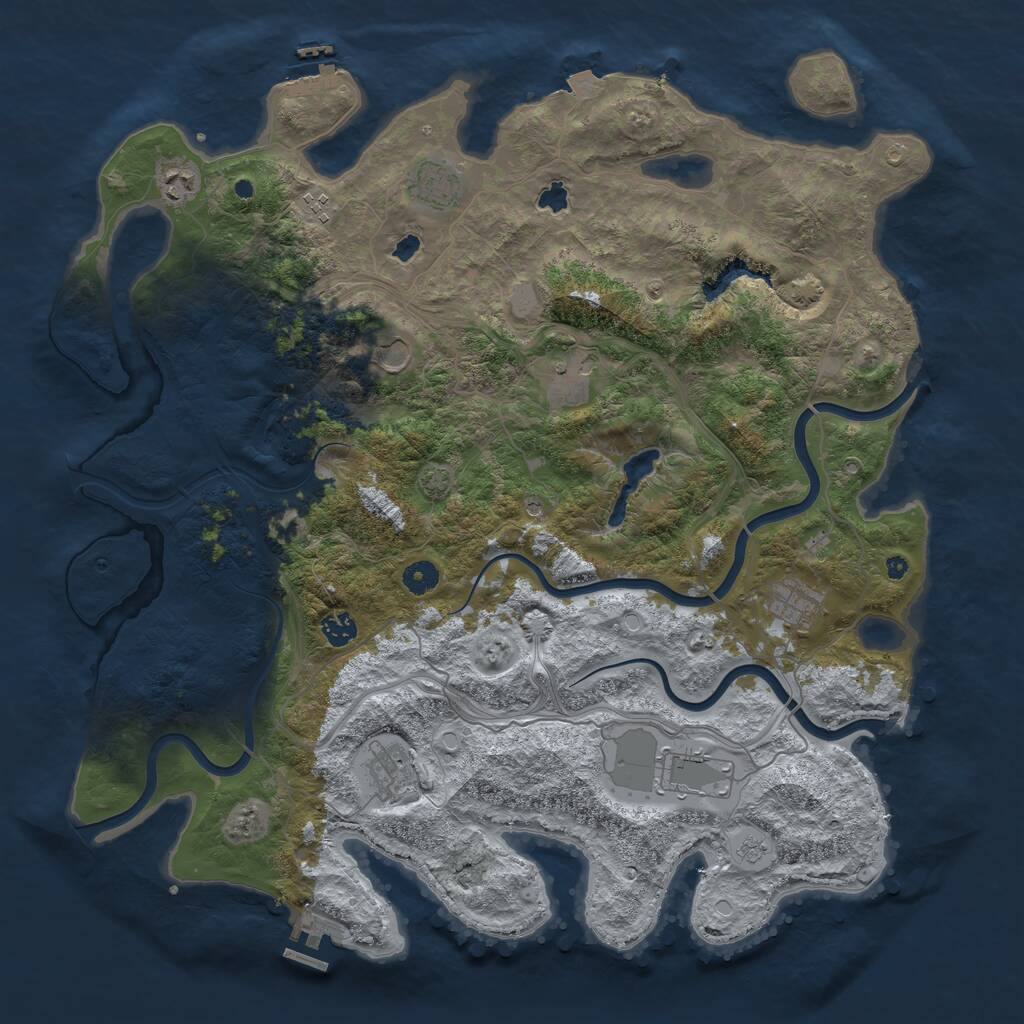 Rust Map: Procedural Map, Size: 4500, Seed: 25251725, 15 Monuments