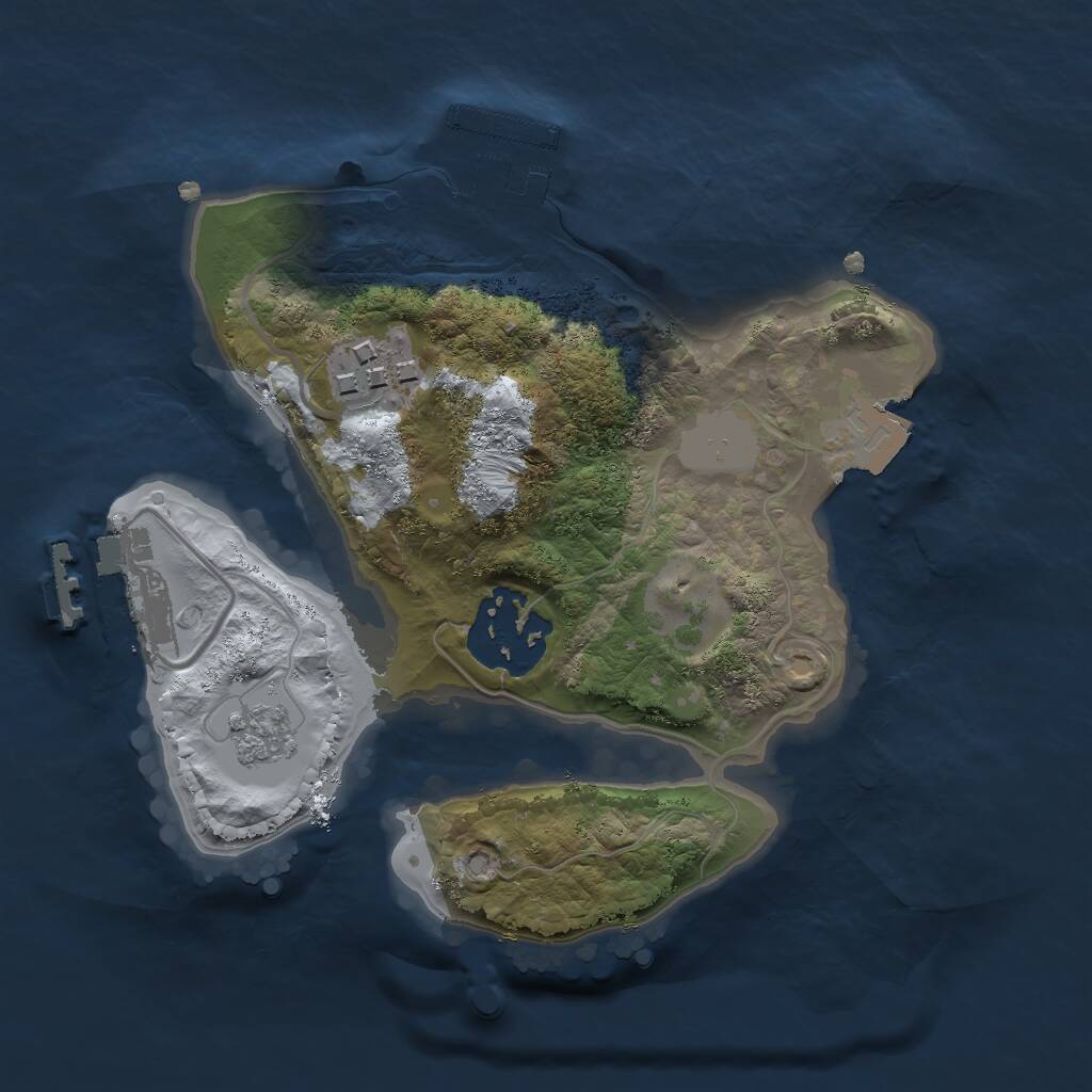Rust Map: Procedural Map, Size: 2000, Seed: 836226358, 6 Monuments