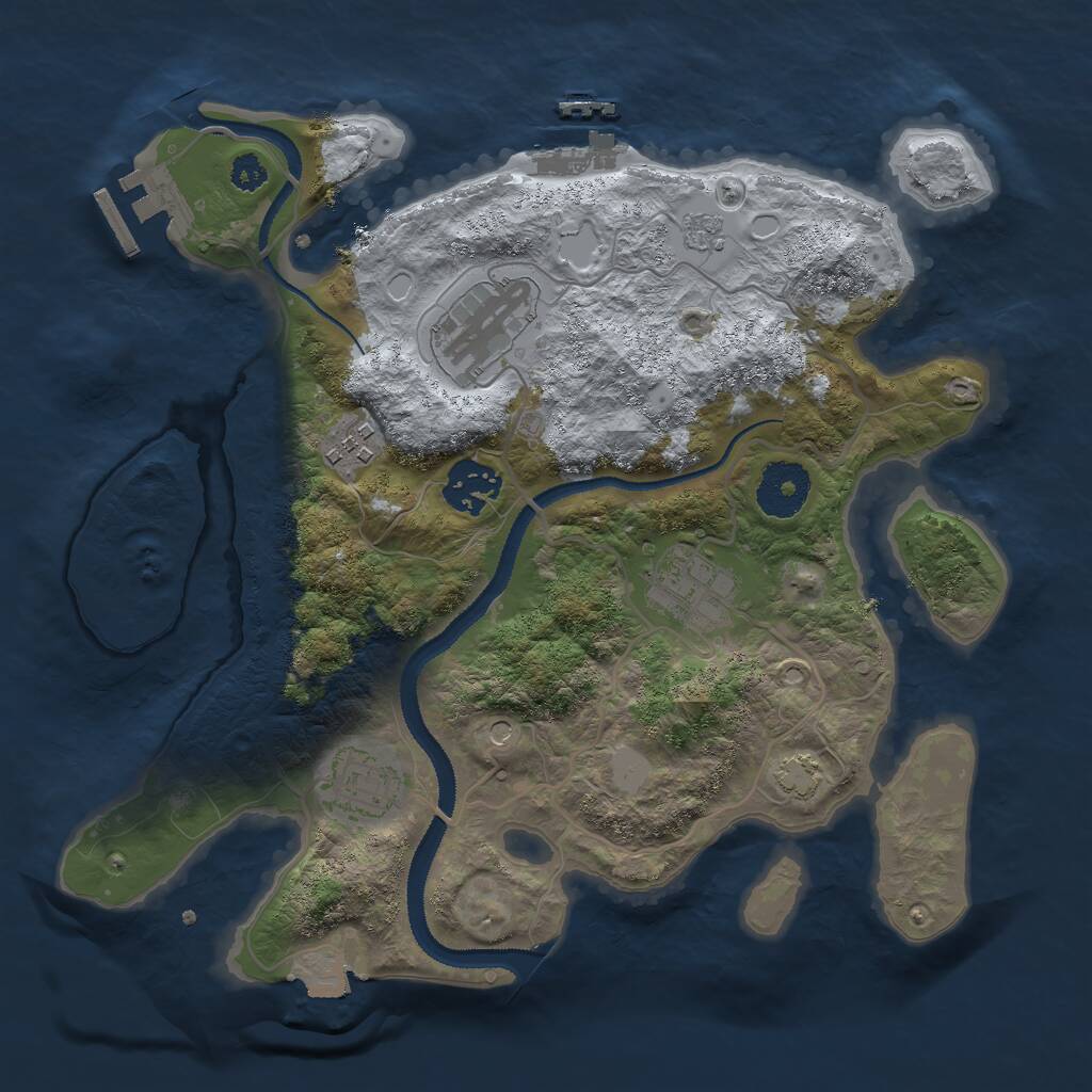 Rust Map: Procedural Map, Size: 3000, Seed: 1934898800, 11 Monuments