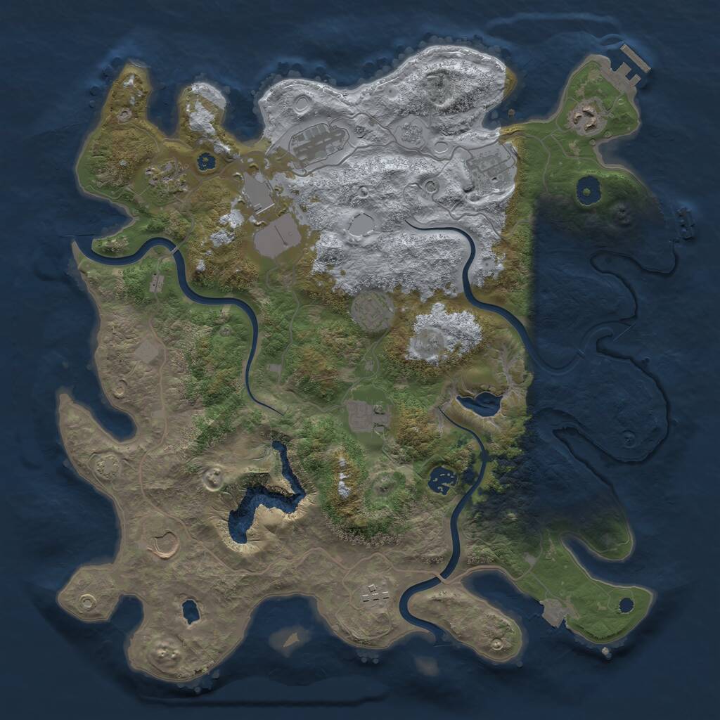 Rust Map: Procedural Map, Size: 4000, Seed: 2837262, 16 Monuments