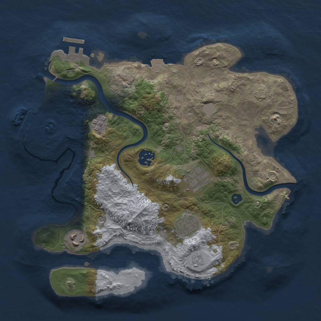Rust Map: Procedural Map, Size: 3000, Seed: 2144212473, 11 Monuments