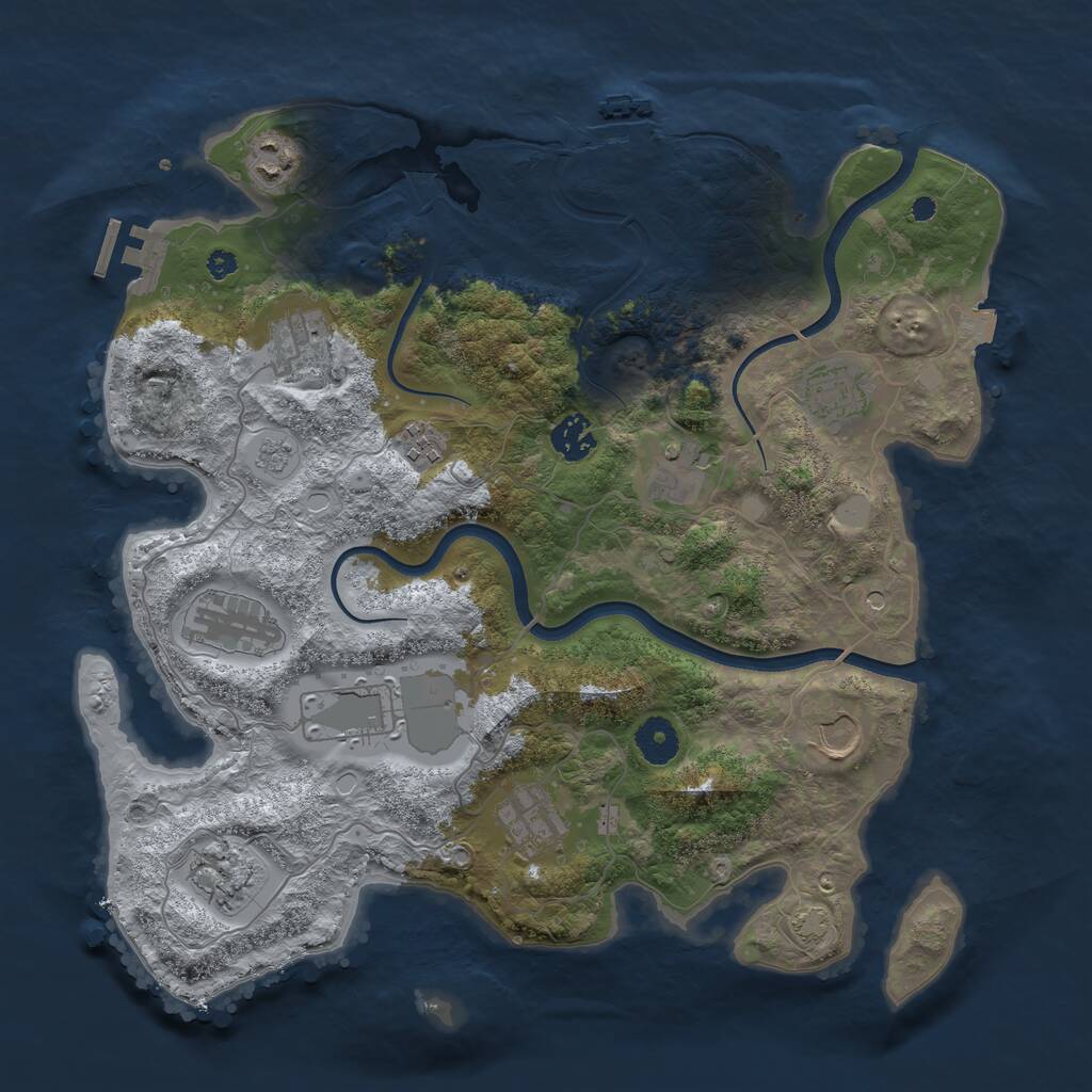 Rust Map: Procedural Map, Size: 3700, Seed: 1726911226, 17 Monuments