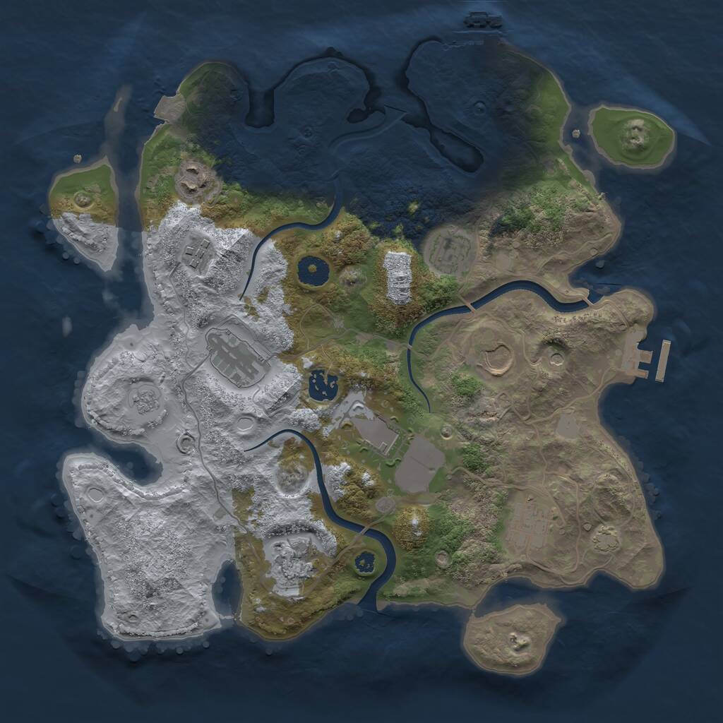 Rust Map: Procedural Map, Size: 3500, Seed: 882083738, 15 Monuments