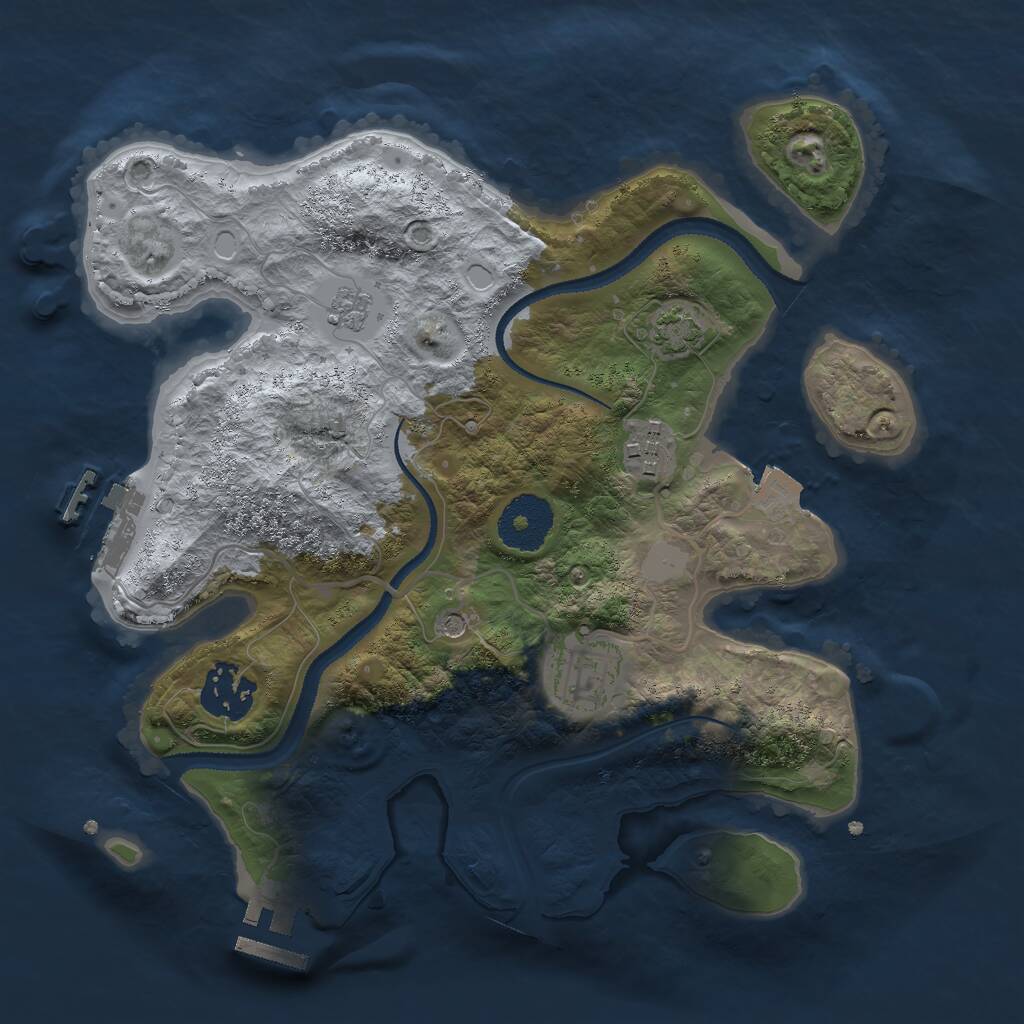 Rust Map: Procedural Map, Size: 2800, Seed: 1929872873, 9 Monuments