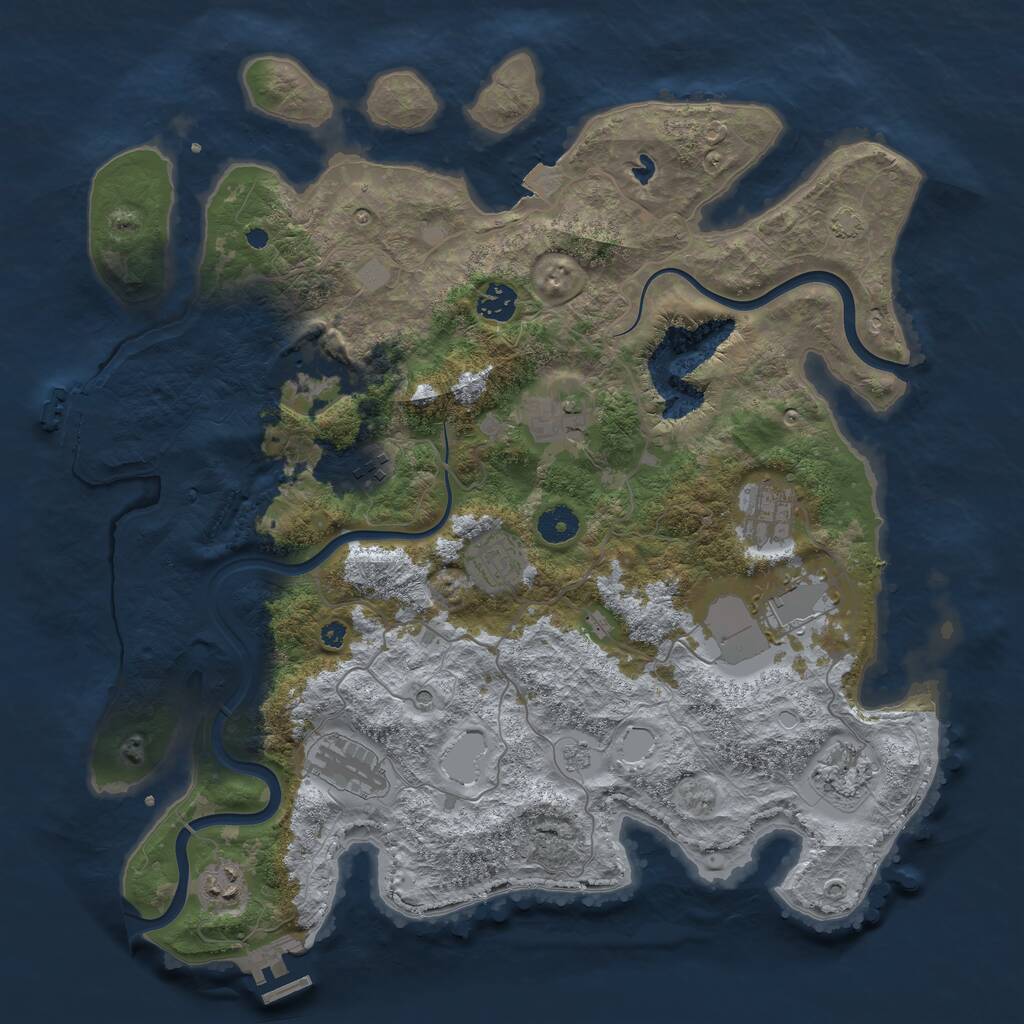 Rust Map: Procedural Map, Size: 4000, Seed: 9748, 16 Monuments