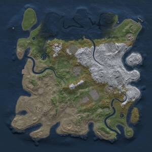 Thumbnail Rust Map: Procedural Map, Size: 3800, Seed: 201156735, 14 Monuments