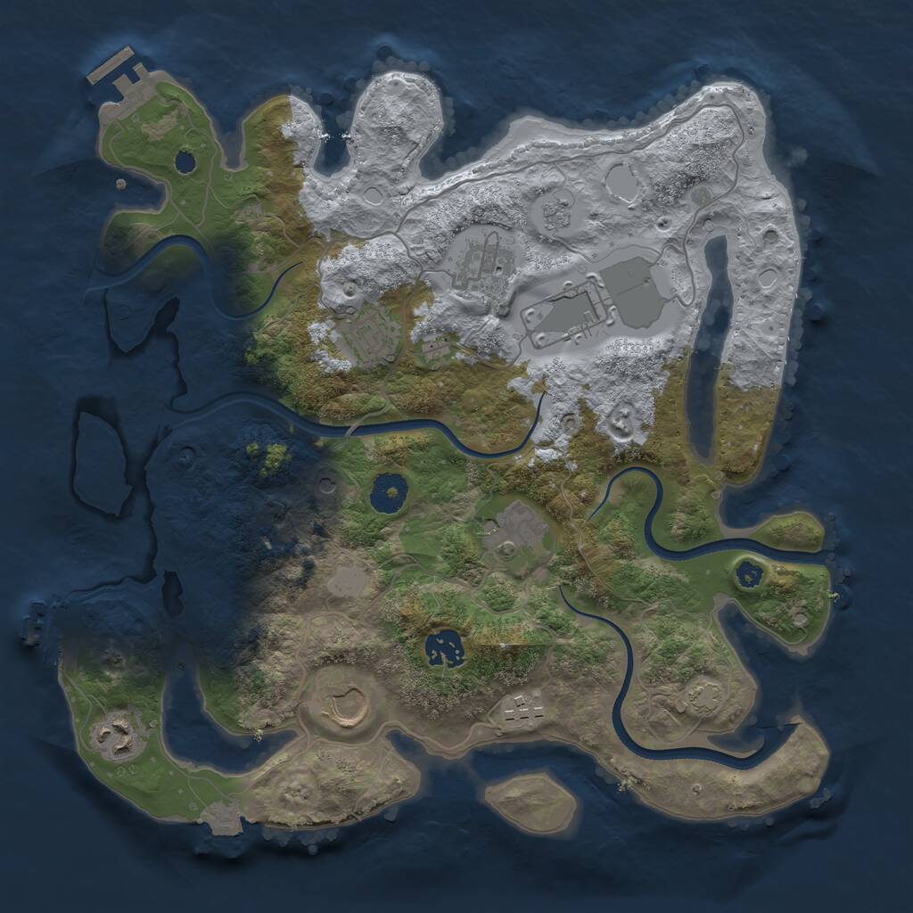 Rust Map: Procedural Map, Size: 3500, Seed: 112646269, 14 Monuments