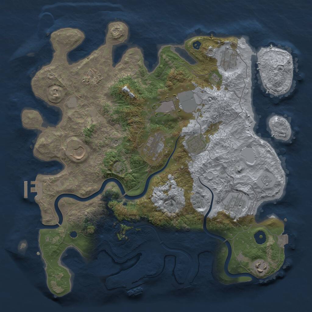 Rust Map: Procedural Map, Size: 3700, Seed: 1589723771, 15 Monuments