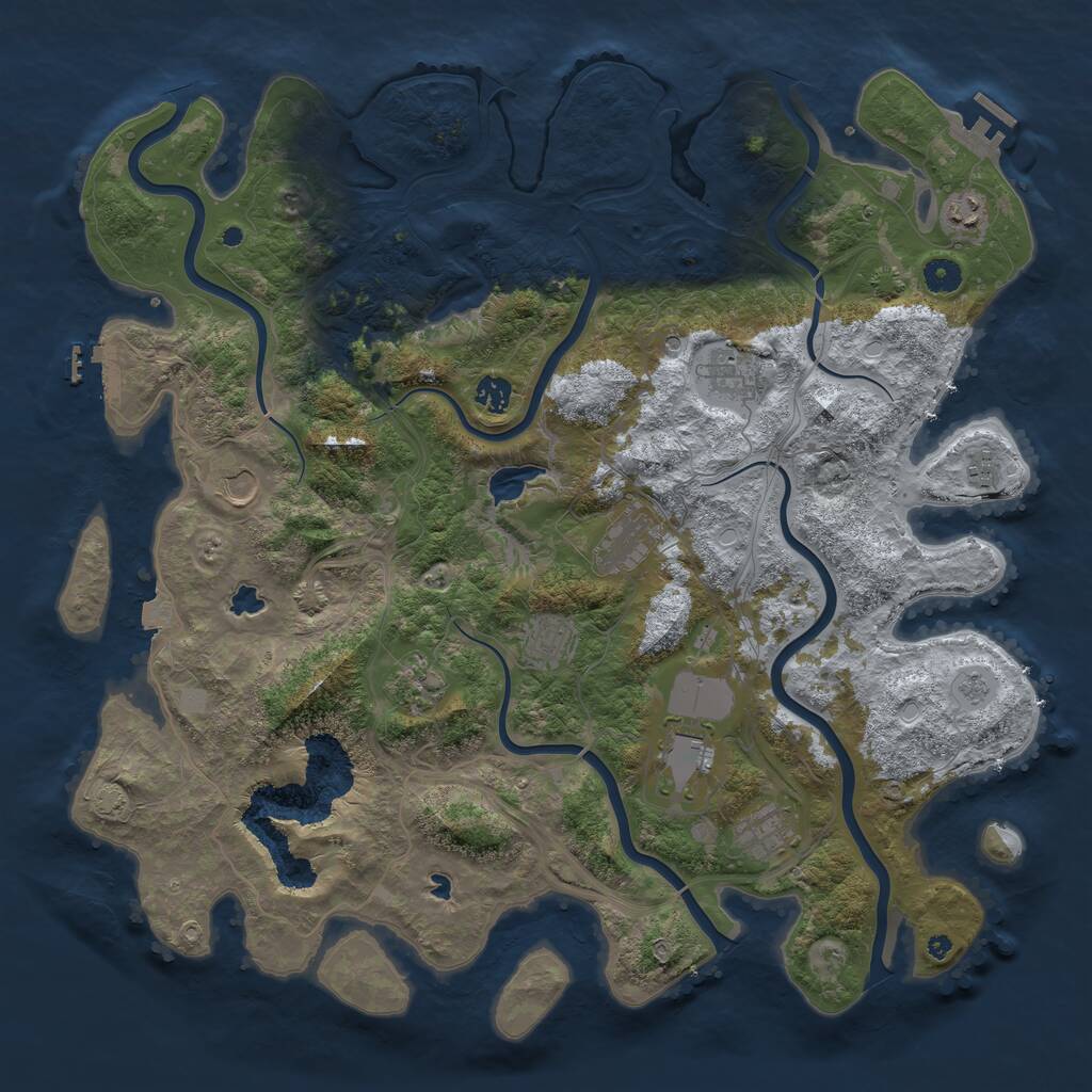 Rust Map: Procedural Map, Size: 4500, Seed: 387708958, 16 Monuments