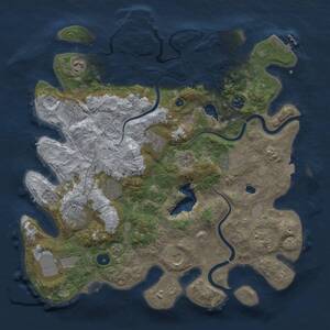 Thumbnail Rust Map: Procedural Map, Size: 4000, Seed: 1350413883, 17 Monuments