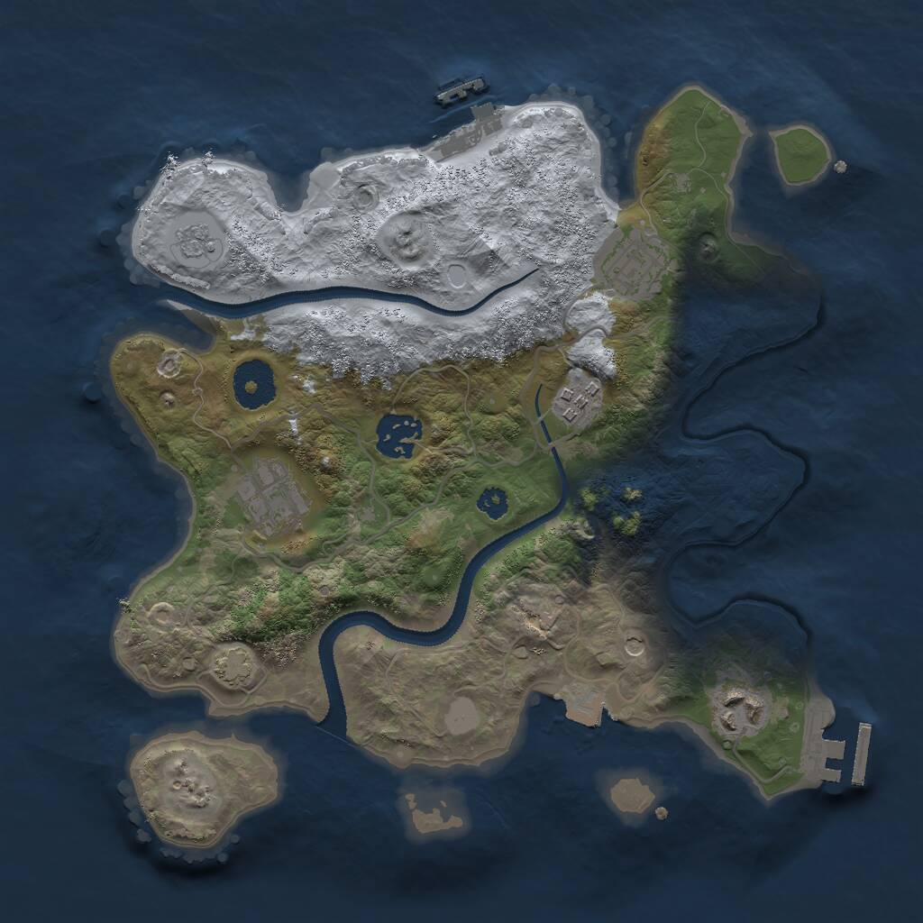 Rust Map: Procedural Map, Size: 3000, Seed: 549894655, 11 Monuments